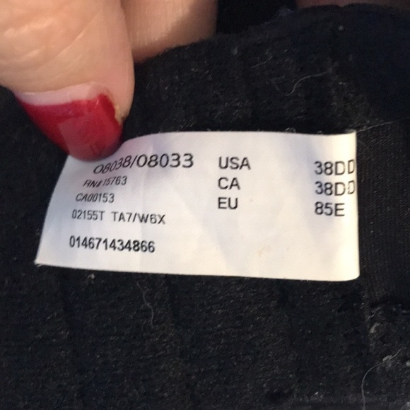 Sweet Nothings Maidenform Black nude lace underwire bra size 38DD - Picture 7 of 7